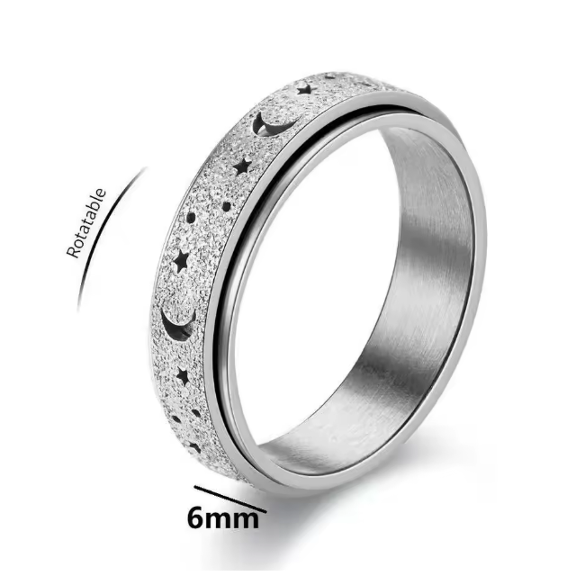 Fidget Ring - Moon & Stars