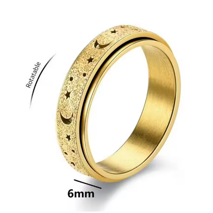 Fidget Ring - Moon & Stars